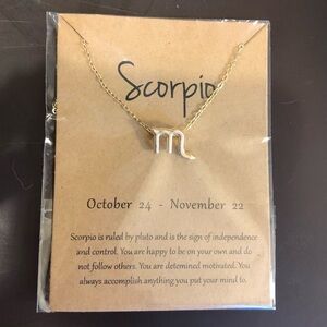 Zodiac Necklace SCORPIO choose gold or silver tone